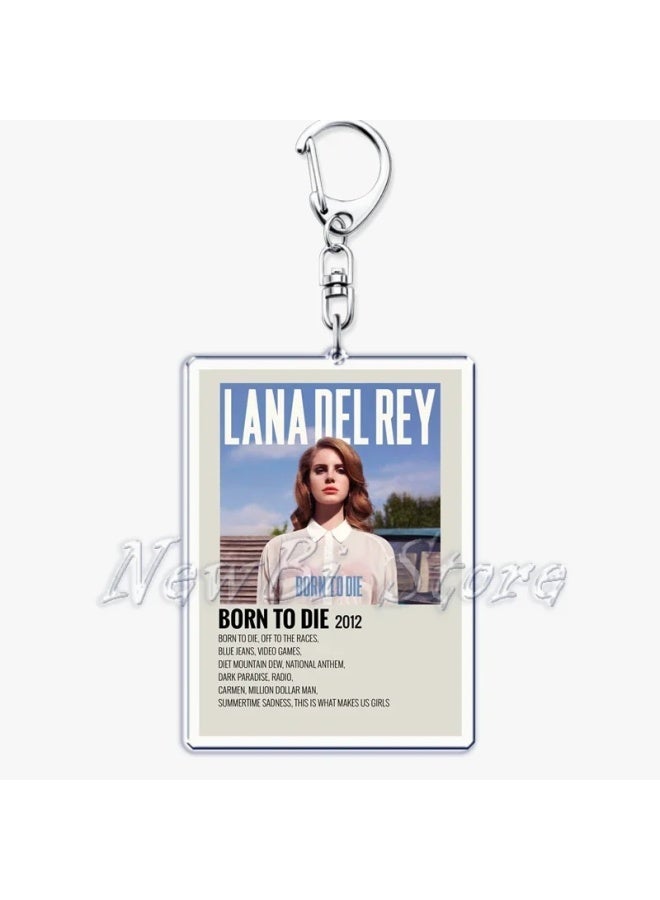 Generic Hot Lana Del Rey Minimalist Poster Keychain for Bag Pendant Born To Die Ultraviolence Key Chain Ring Keyring Jewelry Fans Gift-Color:6-Ships From:CHINA  - Image 1