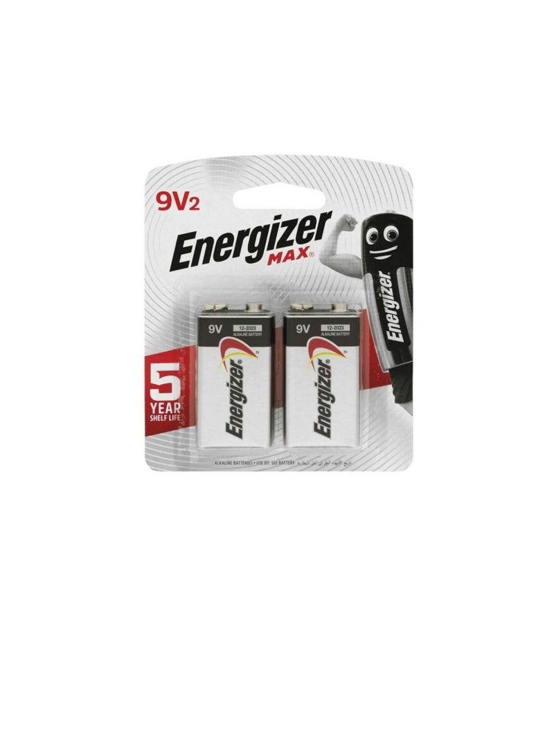 Energizer 9V Square Max Alkaline Batteries 522 BP2 - Image 3
