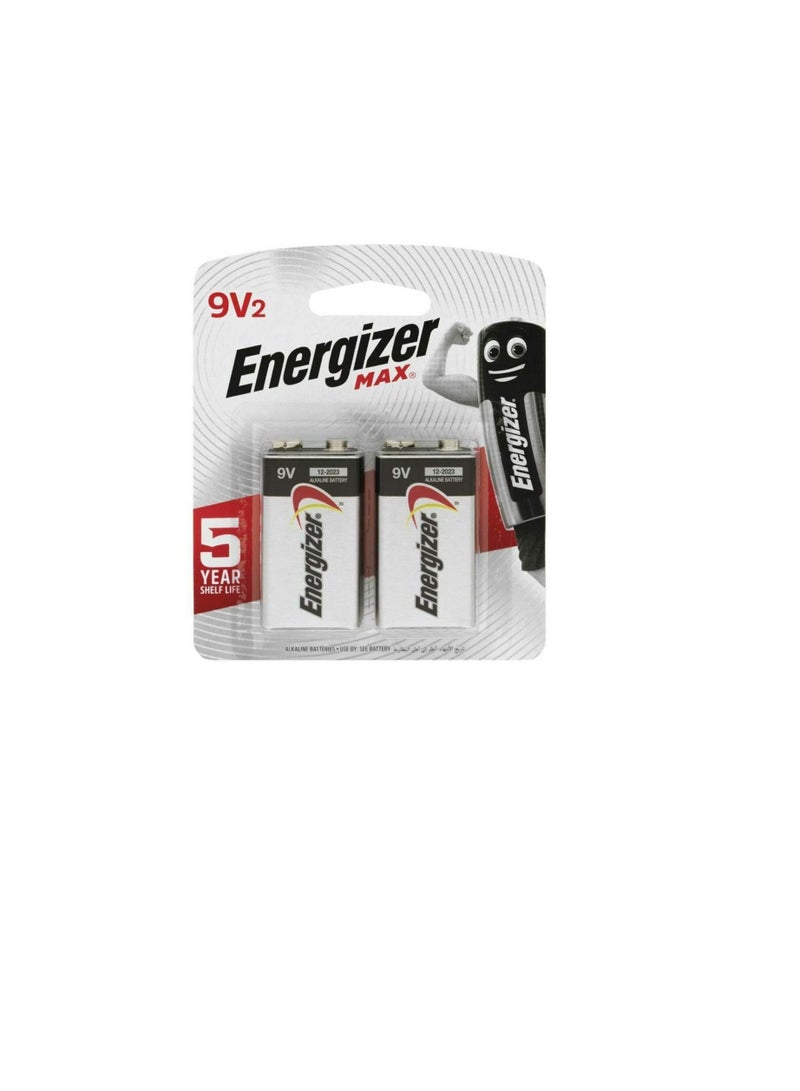 Energizer 9V Square Max Alkaline Batteries 522 BP2 - Image 2