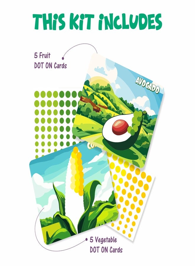 Brainloop Dot On Sticker Activity - Fruits and Vegetables, Mess-Free Fun for Kids, 12 Sticker Sheets, Craft Kits, DIY Activity, Travel Toys, Gifts for Boys & Girls Ages 3, 4, 5, 6, 7 - Image 3