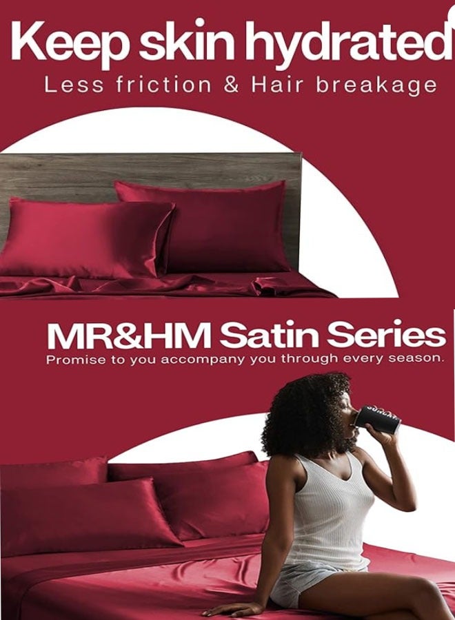 ZCM-HAPPY Pack of 2 Skin-Friendly Silk Satin Pillowcases with Envelope Design, Smooth Pillowcase Hair-Friendly Pillowcase Luxurious Satin Pillow Covers For Better Sleep Anti-wrinkle Pillowcases for Sensitive Skin - Image 4