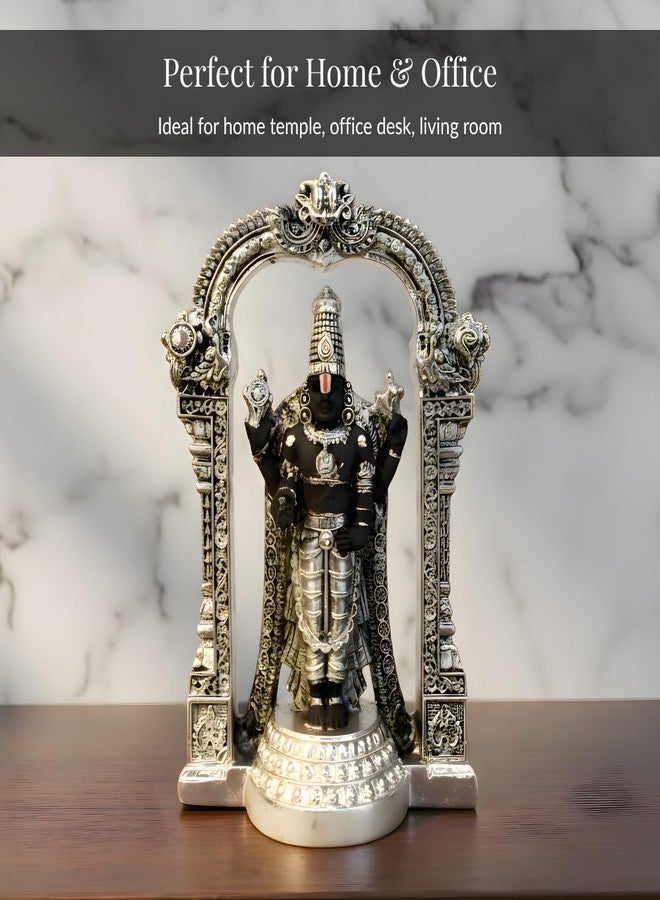 Dev Aastha Dev Aaastha Premium Silver-Plated Standing Tirupati Balaji Idol Statue for Pooja Room | Home | Office Decor | Decorative Showpiece | Diwali | Housewarming Gift | Car Dashboard | 4.7 Inch - Image 5