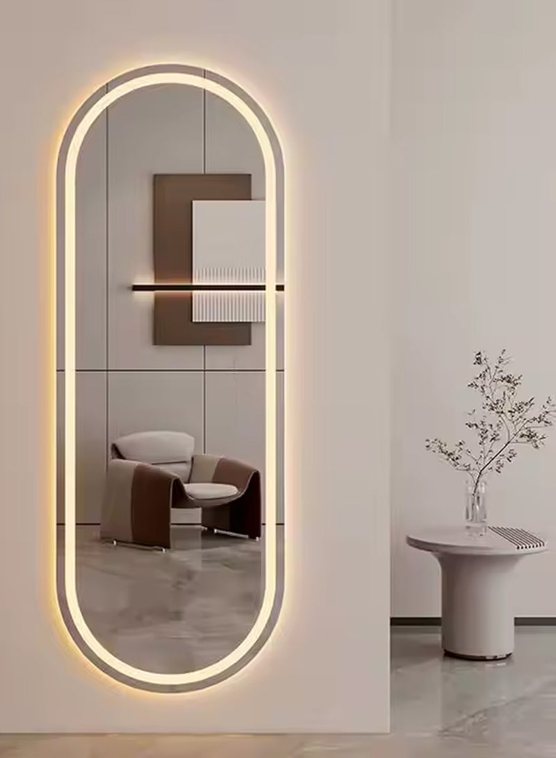 Taimi Oval makeup mirror 90x60cm with front and back LED lighting, makeup mirror suitable for dressing rooms, bathrooms, 3 LED lighting colors  - Image 4