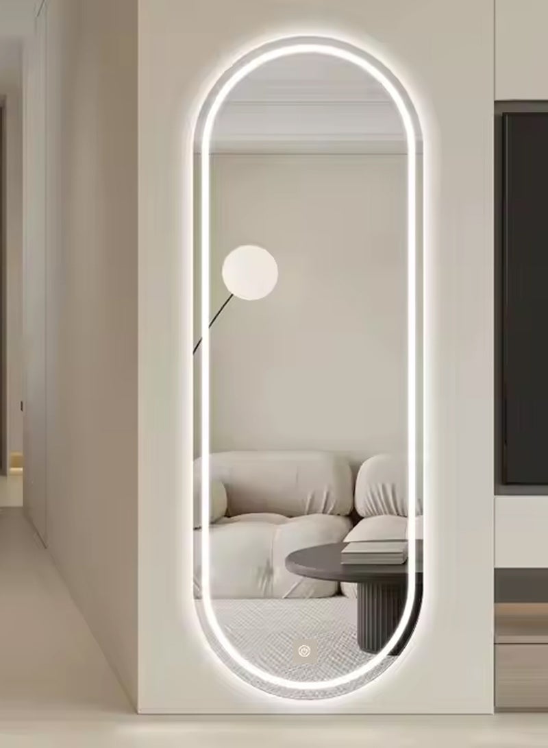 Taimi Oval makeup mirror 90x60cm with front and back LED lighting, makeup mirror suitable for dressing rooms, bathrooms, 3 LED lighting colors  - Image 3