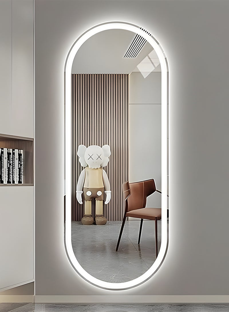 Taimi Oval makeup mirror 90x60cm with front and back LED lighting, makeup mirror suitable for dressing rooms, bathrooms, 3 LED lighting colors  - Image 5