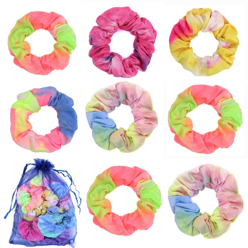 Yi-gog Tie Dye Scrunchies Elastics Hair Ties Cute Soft Scrunchy Hair Bands Hair Styling Accessories Party Favors for Women Girls - Image 2