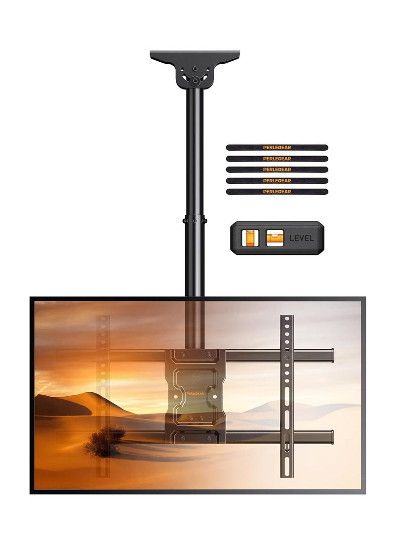 حامل تلفزيون سقفي متحرك للشاشات المسطحة أو المنحنية من 37 إلى 75 بوصة - قابل للإمالة والدوران - يتحمل حتى 45 كجم - فيسا حتى 600×400 ملم - Image 1