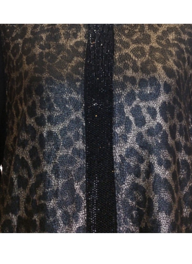Generic - Women metallic gliwy leopard Cotton lycra top blouse with rhinestones - Image 1