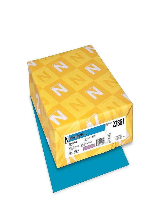 Neenah Astrobrights Color Cardstock, 65 lb Cover Weight, 8.5 x 11, Celestial Blue, 250/Pack - Image 2