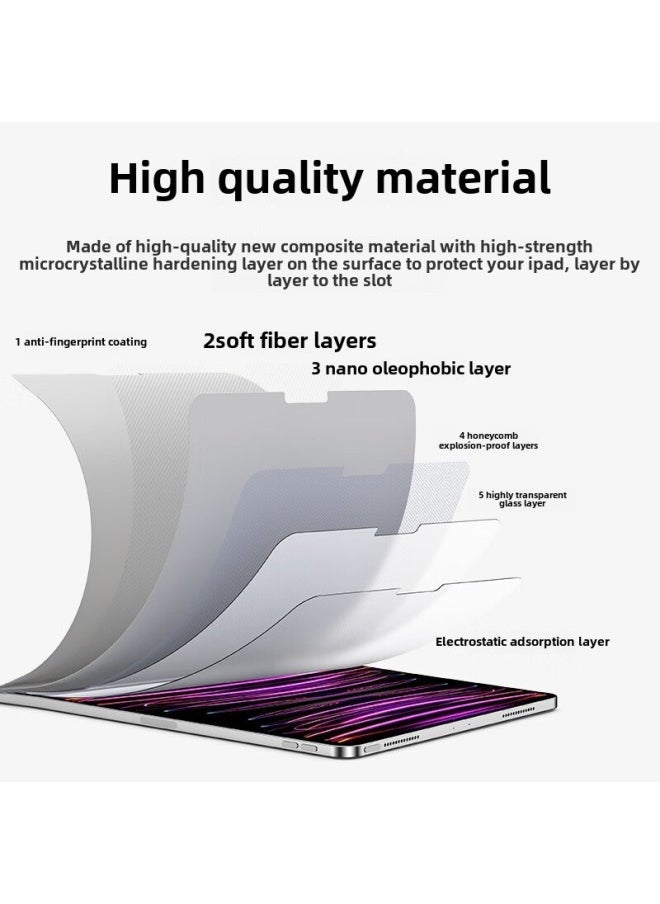 Generic - For IPad Tempered Film IPadPro10 Flat 6Air5 Apple 2024 Protection 9 Full Screen 4Pro11 Inch-Color: Tempered Film Kraft Paper Box Packaging-Size:Applicable To Ipadair3/pro - Image 1
