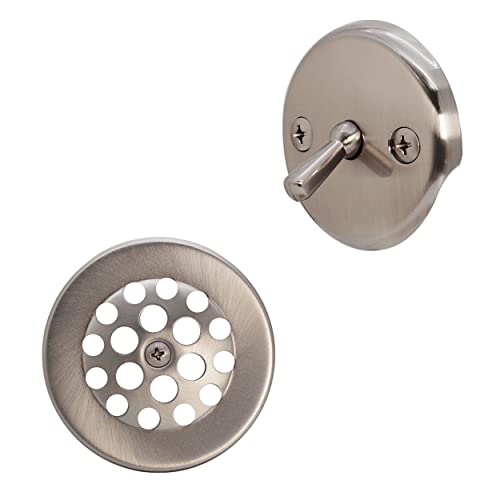 Westbrass R92-07 3-1/8" Trip Lever Tub Trim Set with 2-Hole Overflow Faceplate, Satin Nickel - Image 1