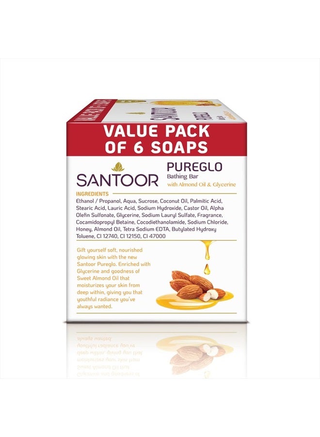 Santoor صابون جليسرين بيور جلو 125 جرام (عبوة من 6) - Image 3