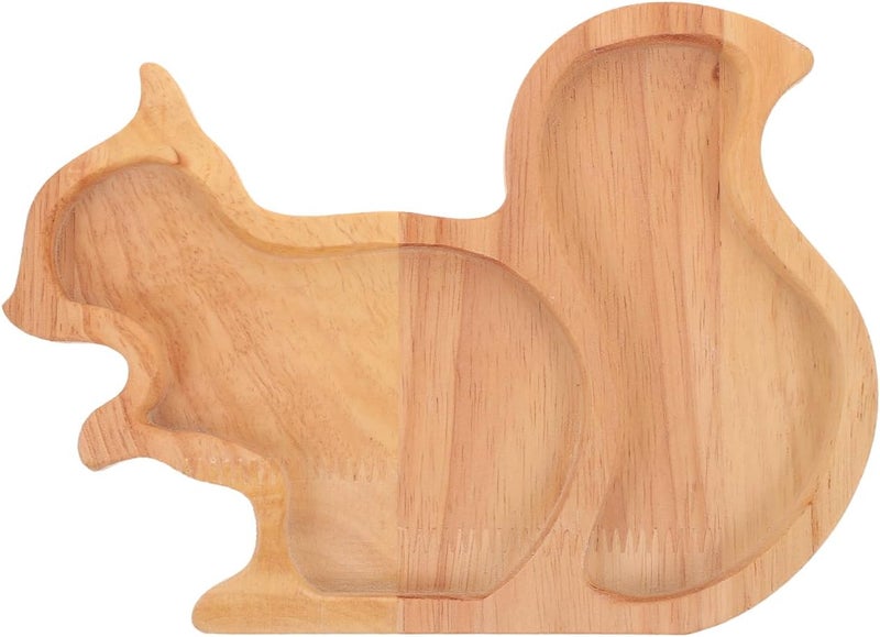 Alipis Squirrel Shape Wood Nut Tray  Khaki 787x570x059 Inch Snack Serving Plate for Kitchen Party Restaurant MultiUse Storage Dish for Nuts Fruits Desserts - Image 1