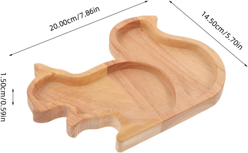 Alipis Squirrel Shape Wood Nut Tray  Khaki 787x570x059 Inch Snack Serving Plate for Kitchen Party Restaurant MultiUse Storage Dish for Nuts Fruits Desserts - Image 4