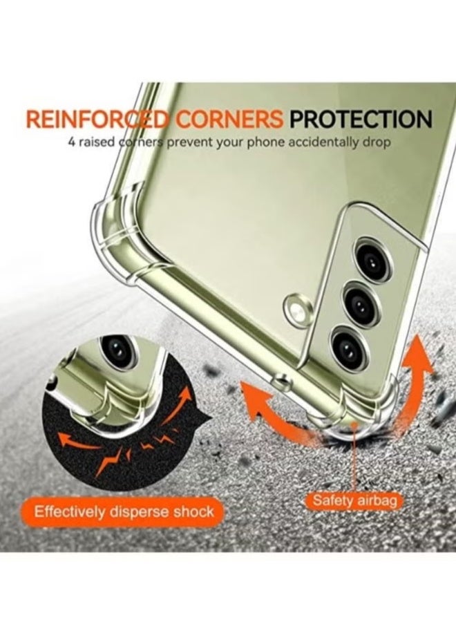 Clear Case for Samsung Galaxy S21 FE 5G with Tempered Glass Screen Protector 3 Pack, Anti-Yellowing Silicone Transparent Shockproof Protective Cover  6.4'' 2022 (S21 FE) | WIDGETS MATRIX - Image 4