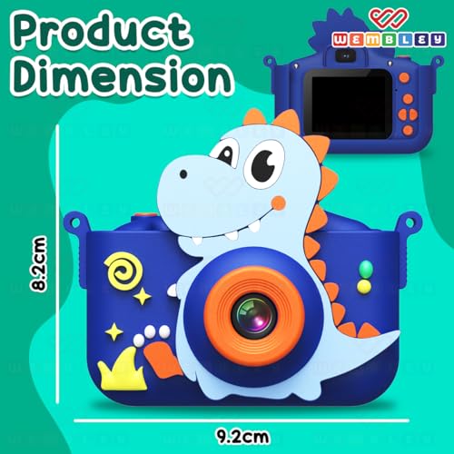 Wembley Kids Camera 48MP 1080P HD Video | Dinosaur Theme Digital Camera for Kids 3–12 Years | 2 Inch Screen with Games & 32GB SD Card | Selfie Photo Video Recording | Birthday Gift for Boys & Girls - Image 2