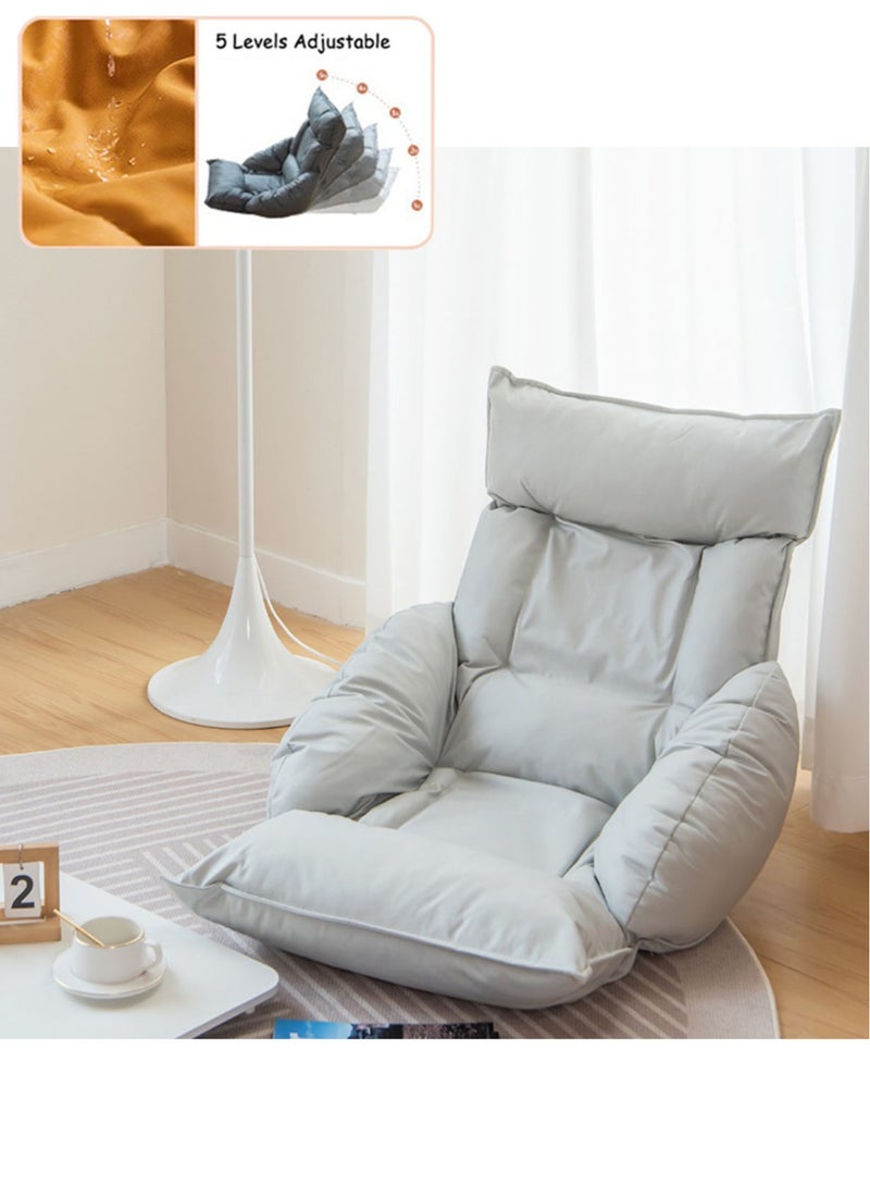 VUCATIN Folding Floor Chair Leisure Single Back Sofa Cushion Multi-angle Adjustable Cushion Sleeper Bed Suitable Removable and Washable Sofa for Balcony Bedroom Tatami 60x75x127 cm  - Image 1
