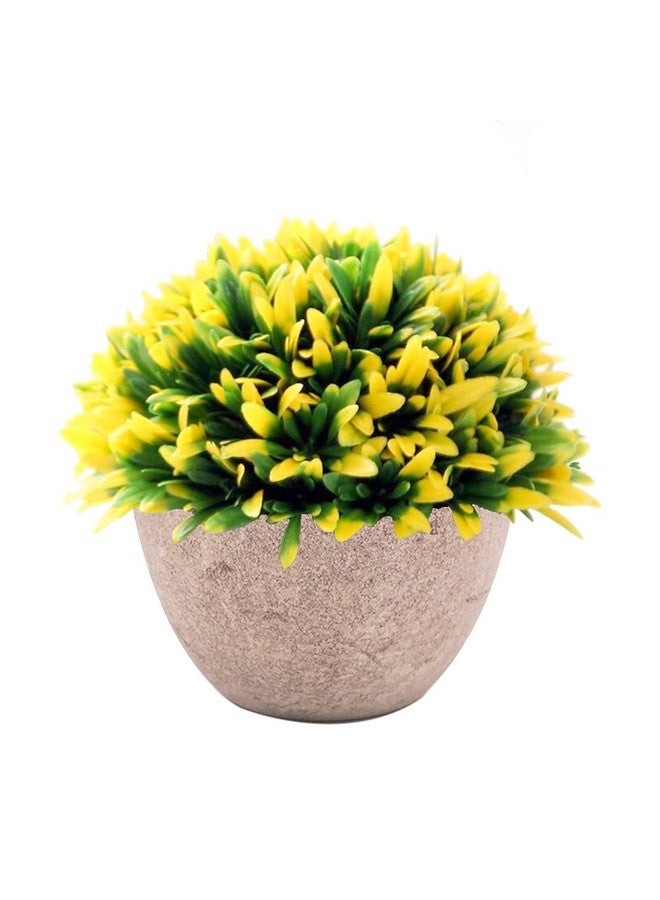 XTORE Xtore® Artificial Plants Vase Set Plastic Plants Artificial Flower in Pot Wedding Home Garden Office Decoration,Brown  - Image 1