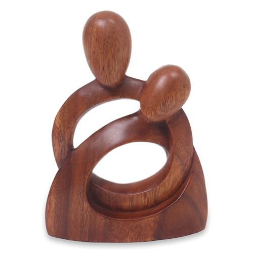 NOVICA Romantic Wood Sculpture, Brown, 8" Tall 'Eternity Of Love' - Image 4