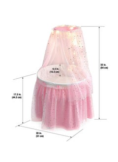 Badger Basket Sweet Dreams Toy Doll Bed With Canopy And Lights For 18 Inch Dollspinkstars  - Image 4