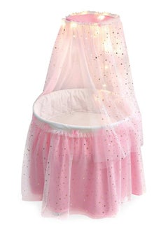 Badger Basket Sweet Dreams Toy Doll Bed With Canopy And Lights For 18 Inch Dollspinkstars  - Image 1