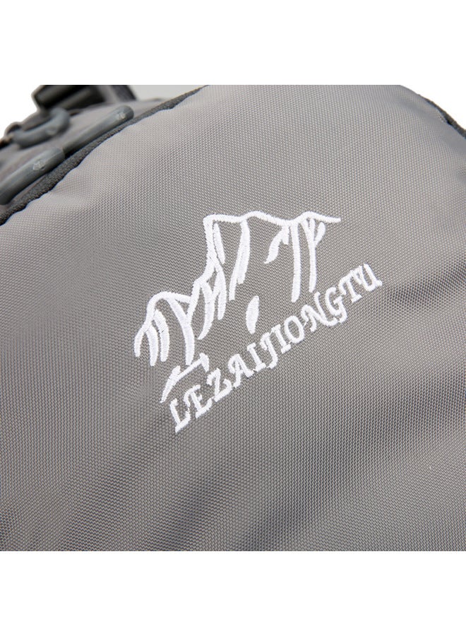Generic Mountaineering Bag 50l Hiking Backpack Men's Outdoor Large Capacity Waterproof Travel Bag Suspended Backpack Professional Mountaineering Bag-Color:Light Gray-Capacity:50L  - Image 4