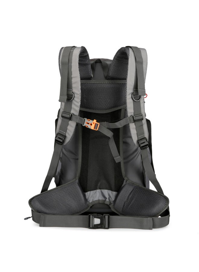 Generic Mountaineering Bag 50l Hiking Backpack Men's Outdoor Large Capacity Waterproof Travel Bag Suspended Backpack Professional Mountaineering Bag-Color:Light Gray-Capacity:50L  - Image 3