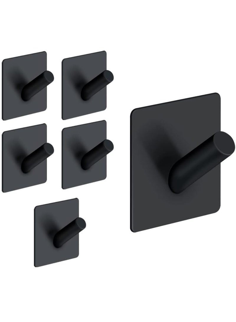 TRASSLE Heavy Duty Adhesive hooks, Bathroom Hooks 6 Pack, Stick on Wall Hooks for Doors/Bathrooms/Coat/Robe/Kitchen, Wall Hangers without Nails  - Image 1