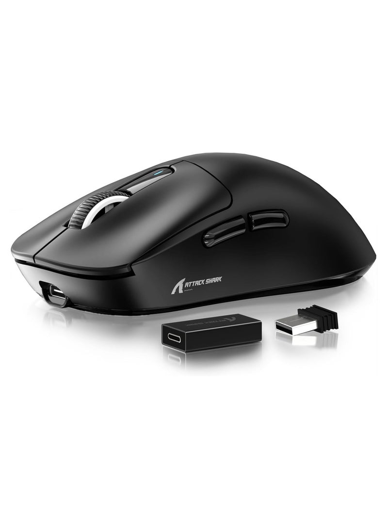 Attack Shark Shark Attack X3PRO Wireless Lightweight 4K/8K Gaming Mouse with Triple Mode (Wired/2.4GHz/Bluetooth) PAW3395 Optical Sensor and 200 Hours Battery 26K DPI Kailh GM8.0 Switch Long-Lasting Battery 7 Buttons for PC/Laptop/Windows/Mac Black - Image 1
