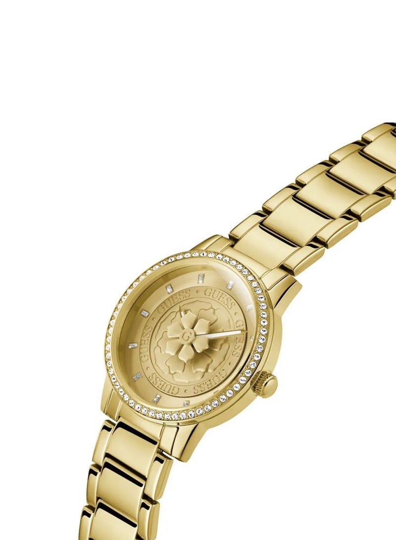 GUESS Petal Women’s Analog Quartz Gold Stainless Steel Watch GW0747L2 - 36mm - Image 2