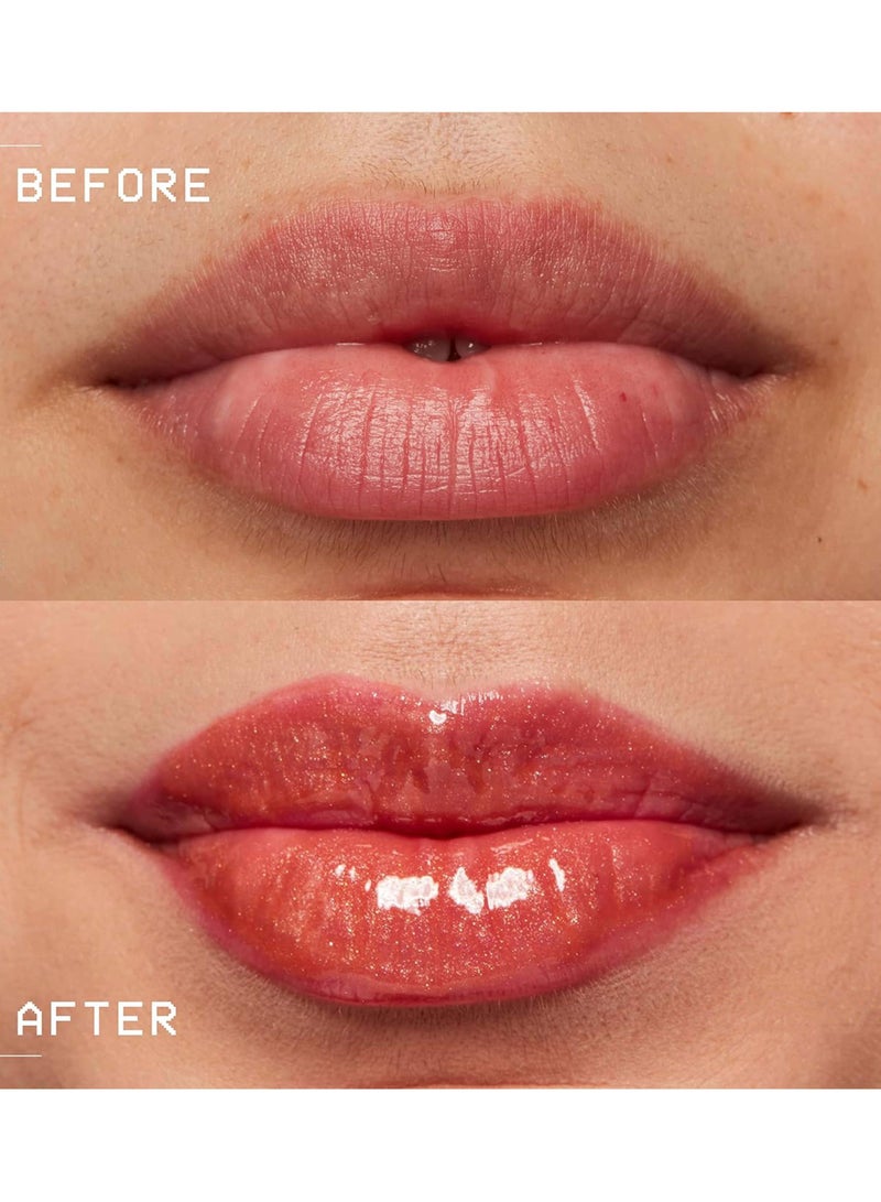 Maxfine Fat Lip Oil Drip, Big Brush Head Hydrating Lip Glow Oil, Shiny Lip Gloss Plumping, Long Lasting Nourishing Non-sticky Lip Care Oil Makeup - Shiny Caramel  - Image 5