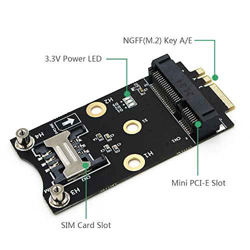 SUPERPLUS Mini PCI-E to M.2(NGFF) Key A/E Adapter with SIM Card Slot - Image 3