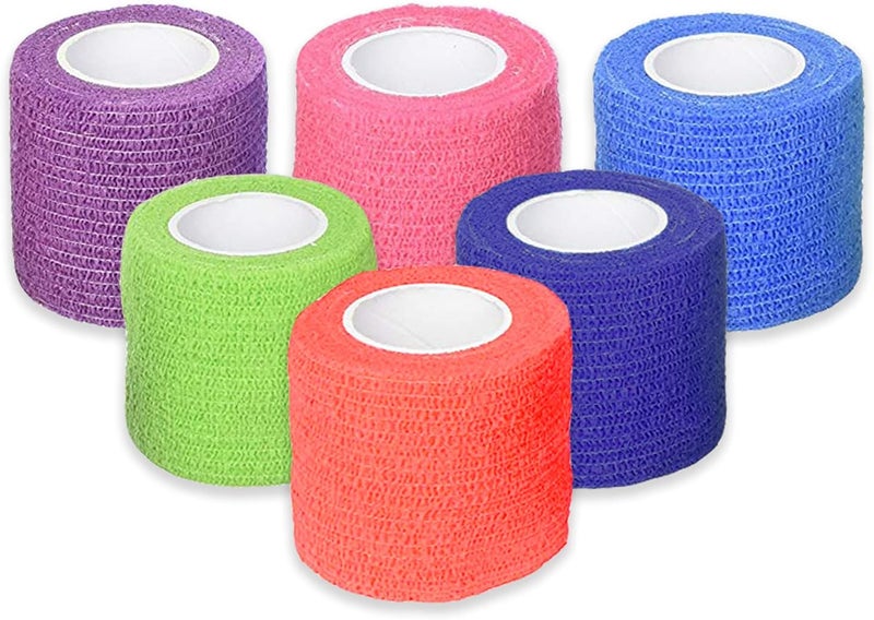 Ever Ready First Aid Self Adherent Cohesive Bandages 2 x 5 Yards  12 Count Rainbow Colors - Image 1