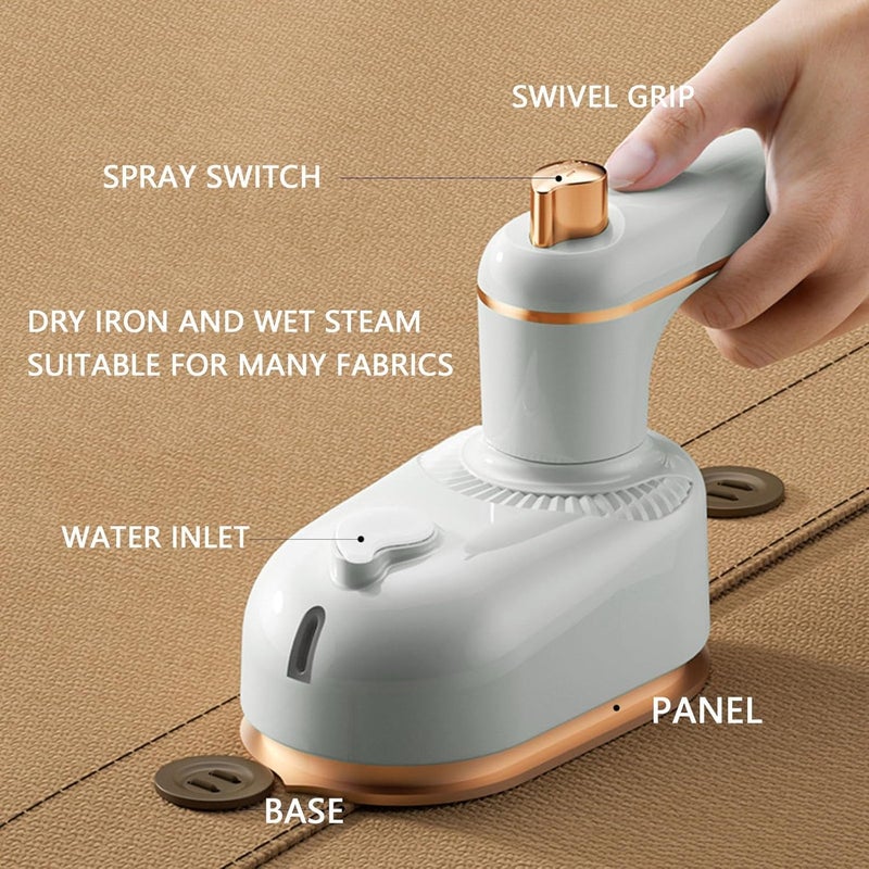 KASTWAVE Clothes Steamer, Dual Dry & Wet Clothes Steamer, Portable Steamer Travel Iron, Fast Heat-Up, Lightweight and Portable, Ideal for Home and Travel Use (Beige) - Image 4