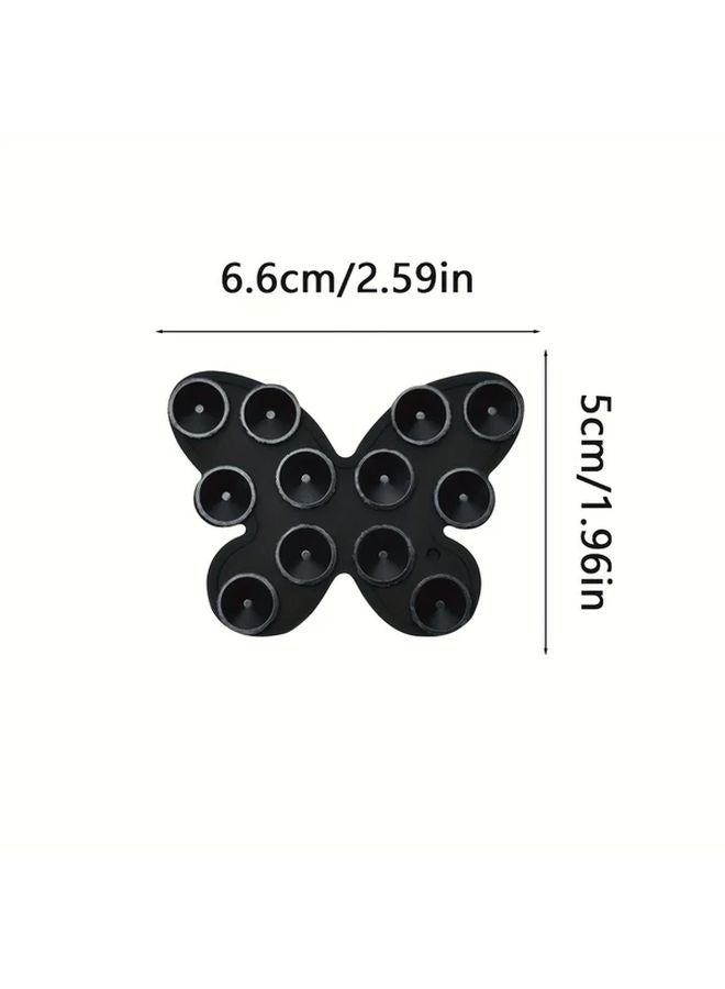 Pink Silicone Suction Cup Phone Holder With Butterfly Design Washable Reusable - Image 3