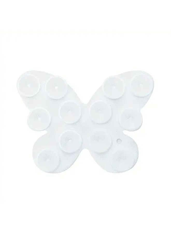 Pink Silicone Suction Cup Phone Holder With Butterfly Design Washable Reusable - Image 5