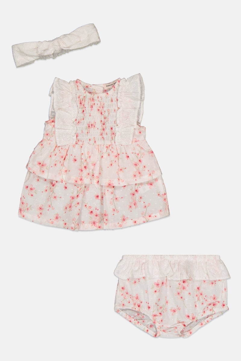 Nanette lepore Toddlers Girl 3 Piece Floral Print Dress Underwear And Headband, Multicolor - Image 2