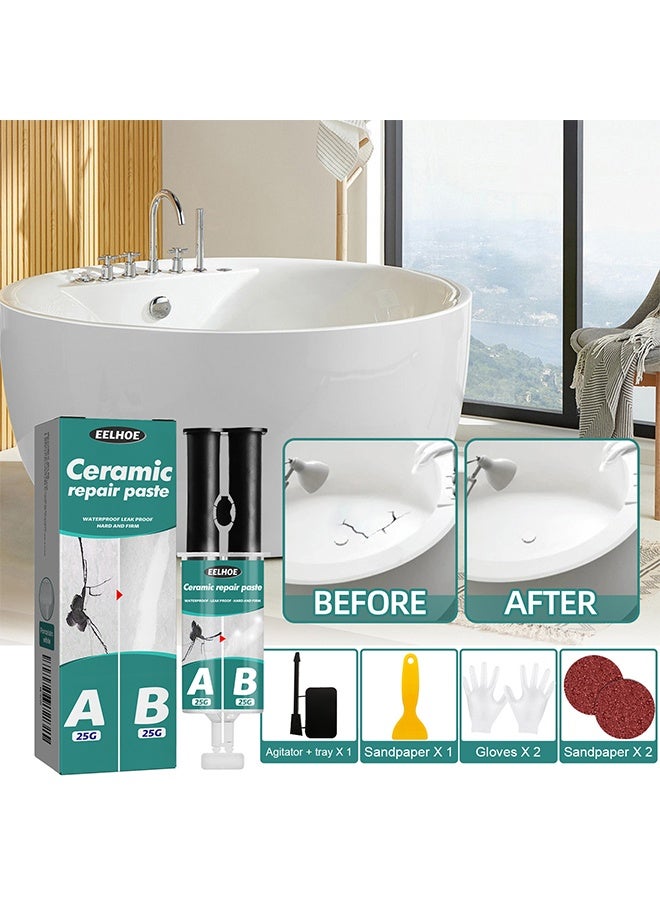 EELHOE Ceramic Repair Paste, Ceramic Tile Chip Repair Filler, Deep Chip Filler, Porcelain Crack Repair Kit, Epoxy Repair Filler Gap Filler, Tile Putty,bathroom Floor Tiles, Counter Tops, Wall Touch Up Pen - Image 3