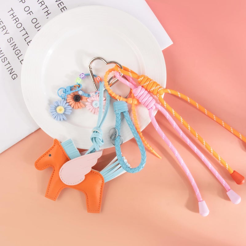 Georgie Porgy Bag Charms Keychains Clothing Accessories for Women Handbags Purse Backpack Sports Bag Pendant Gift for Girls (Horse Flowers Bloom) - Image 4