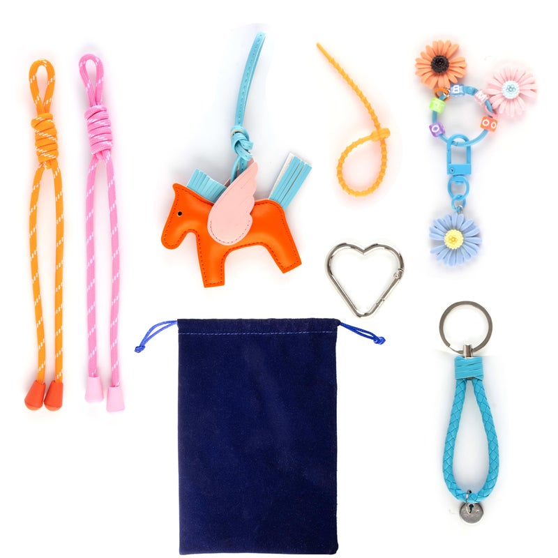 Georgie Porgy Bag Charms Keychains Clothing Accessories for Women Handbags Purse Backpack Sports Bag Pendant Gift for Girls (Horse Flowers Bloom) - Image 2