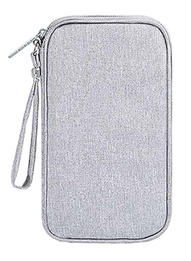 2-In-1 Power Bank And Data Cable Storage Bag Grey - Image 1