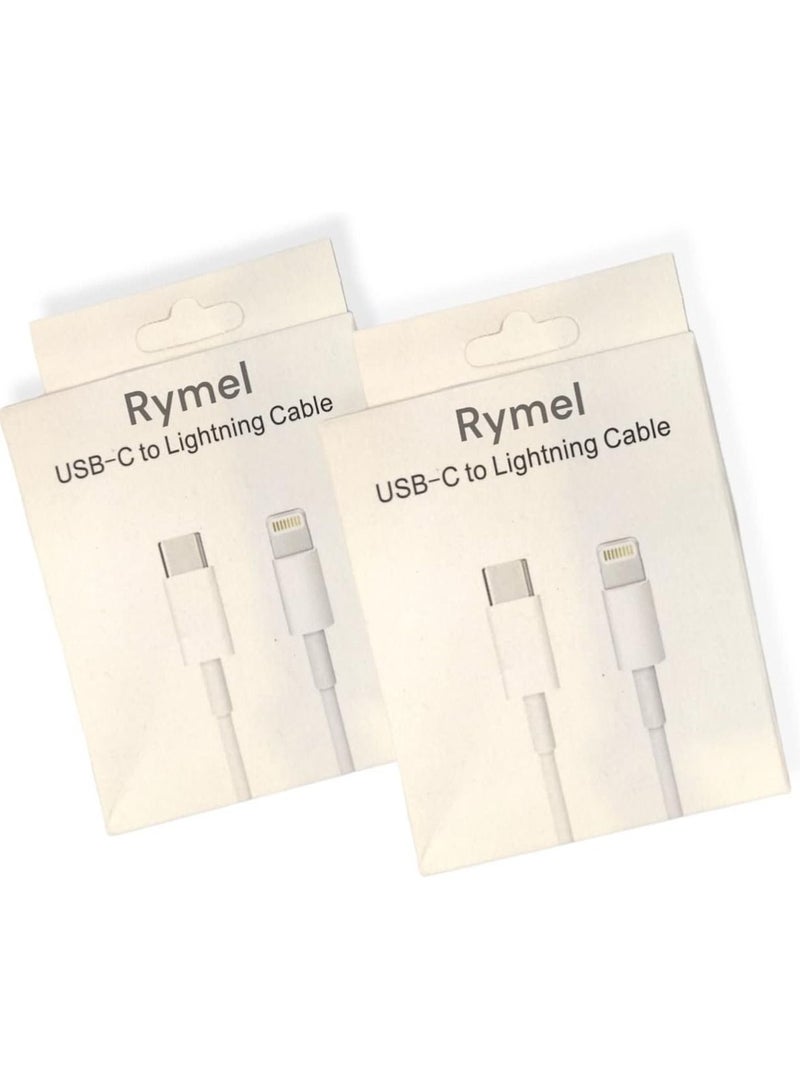 RYMEL 2m PD Cable 2pcs type c to lightning Pd Cable Compatible for iPhone 14 Pro/14 Pro Max/14 Plus/14/13/12/11/Xs, iPad Pro - Image 1