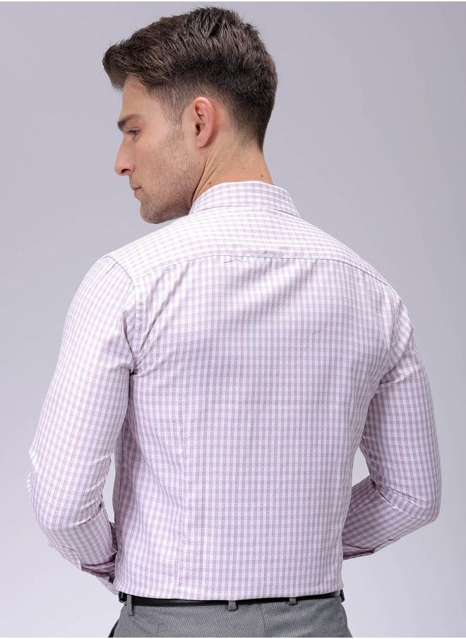 The Indian Garage Co Men Slim Fit Checkered Full Sleeves Cutaway Collar Formal Shirt  - Image 2