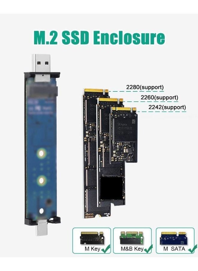 إكس أل تي محول M.2 SSD Enclosure NVME NGFF ثنائي البروتوكولات مع دعم USB C لحجم 2242/2260/2280 فضي  - Image 2