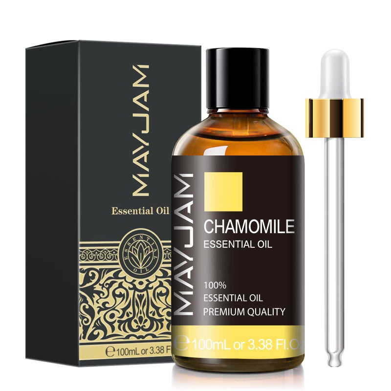 MAYJAM Chamomile Essential Oil(100ml) - MAYJAM 3.38fl.oz Pure Essential Oils - Use in Aromatherapy, Massage Blend & Diffusers - Chamomile Oil - Image 1