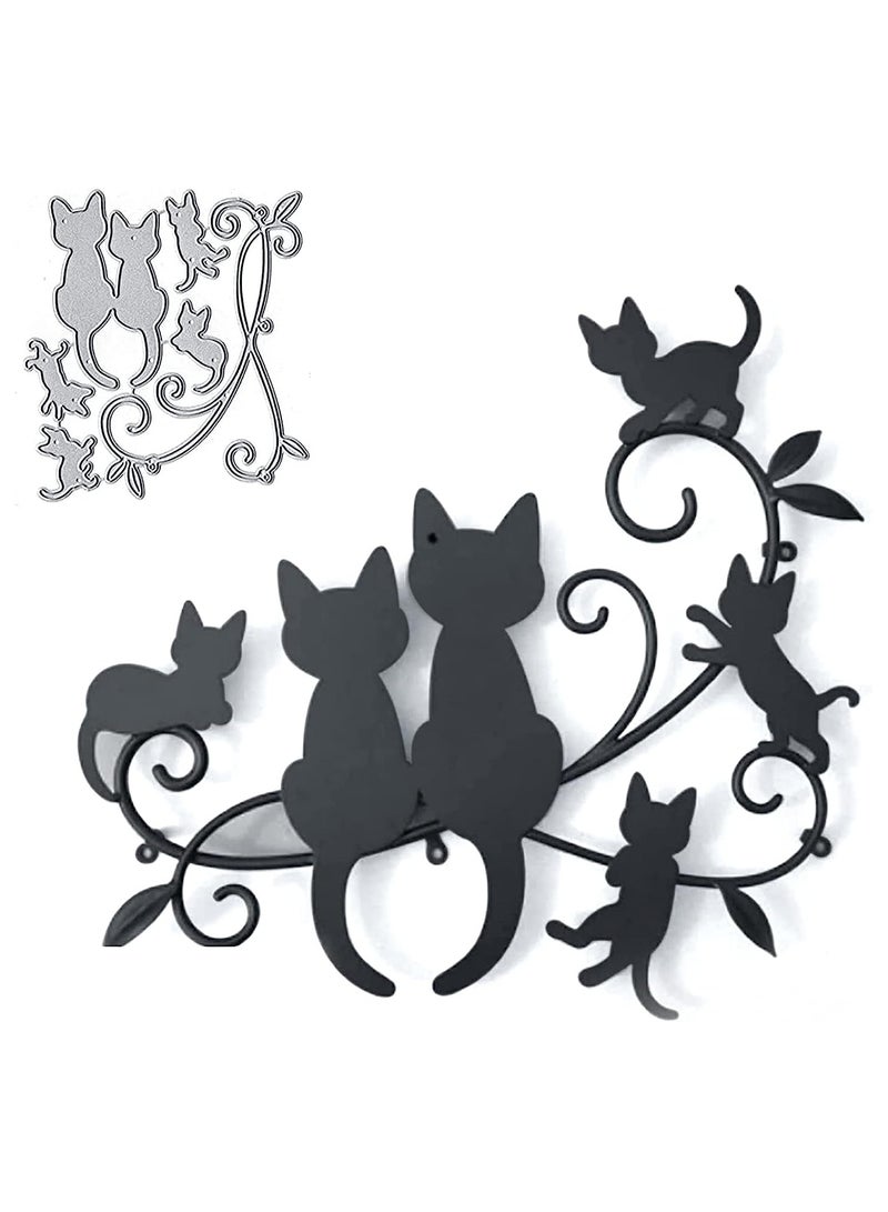 KASTWAVE Cutting Dies for Card Making, Funny Cats Cutting Dies, Cut Stencils for DIY Scrapbooking Photo Album Decorative, Metal Embossing Cut Stencils, for DIY Embossing Card Making - Image 1