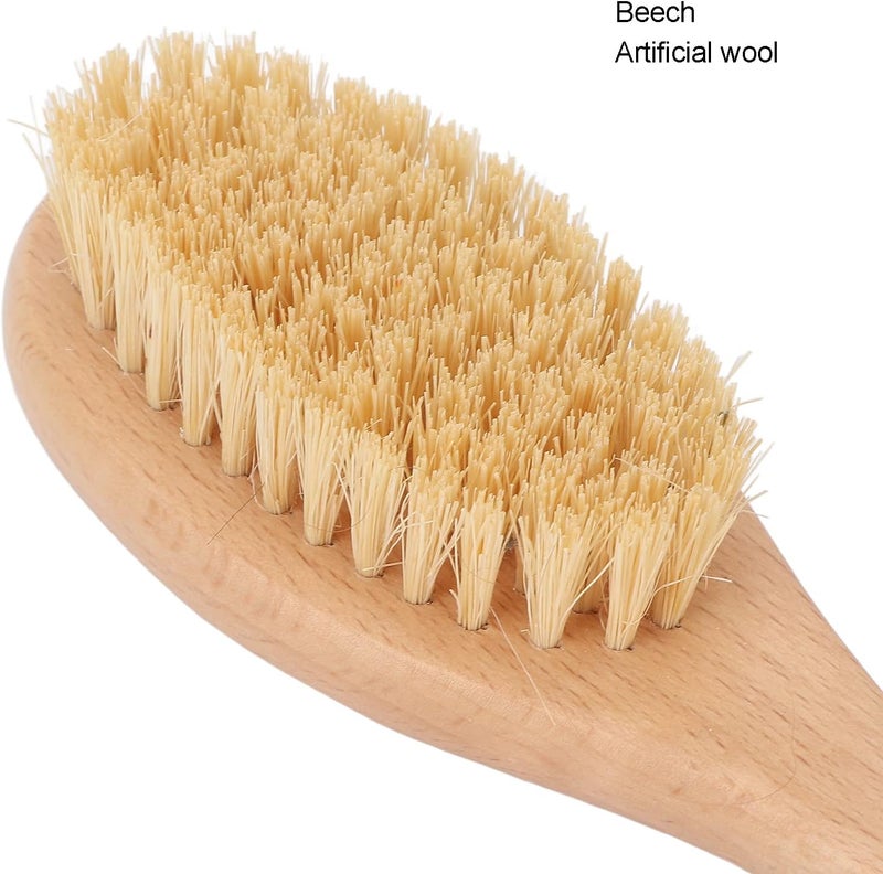 klarako Body Brush for Showering, Portable Body Exfoliator Brush, Body Massage Cleaning Shower Bath Brush with Wooden Handle for Wet or Dry Brushing - Image 2