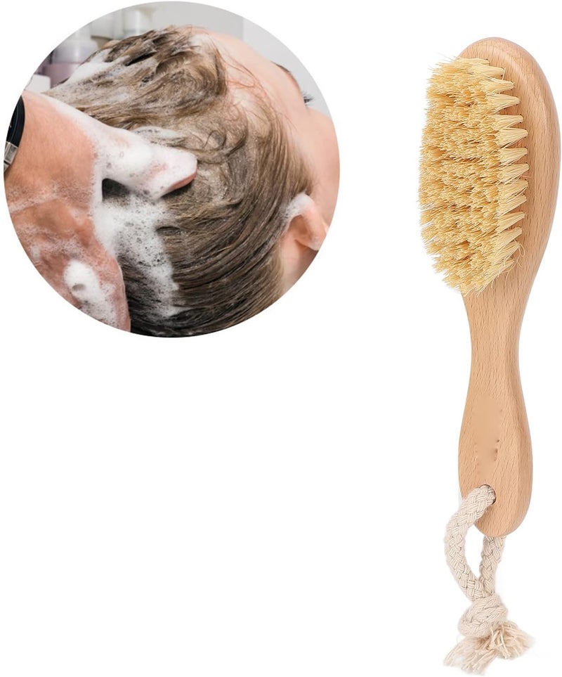 klarako Body Brush for Showering, Portable Body Exfoliator Brush, Body Massage Cleaning Shower Bath Brush with Wooden Handle for Wet or Dry Brushing - Image 4