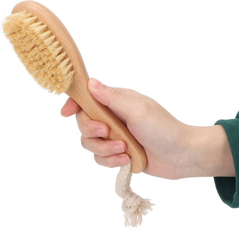 klarako Body Brush for Showering, Portable Body Exfoliator Brush, Body Massage Cleaning Shower Bath Brush with Wooden Handle for Wet or Dry Brushing - Image 3