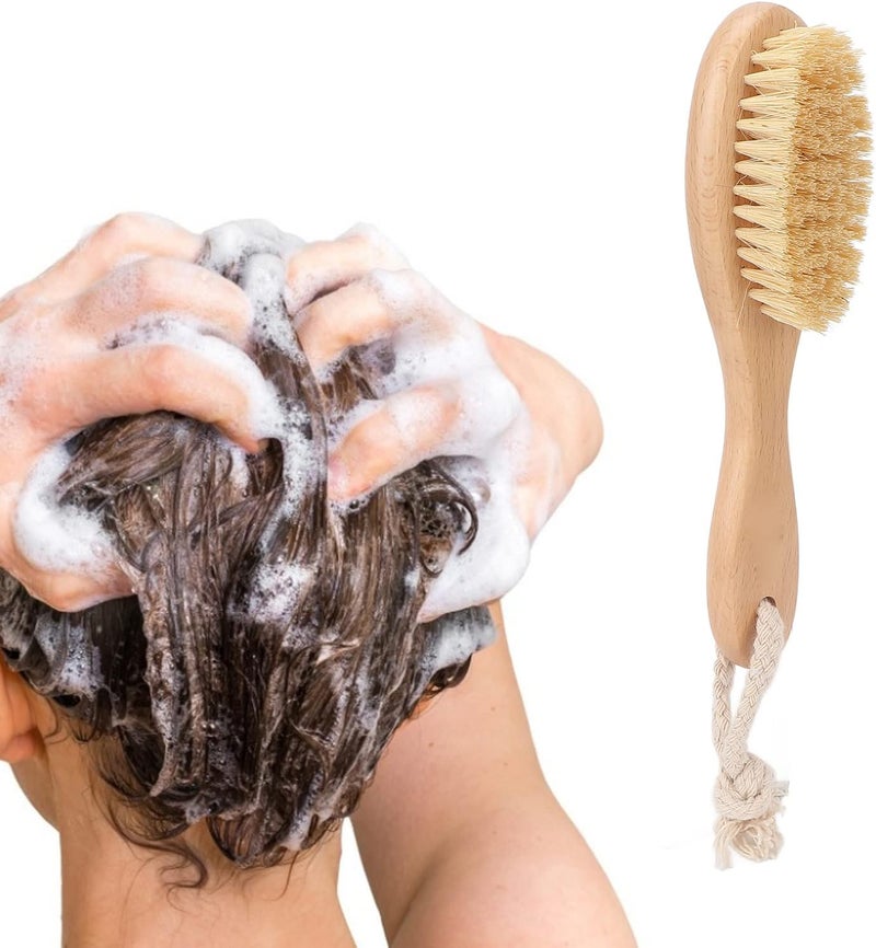 klarako Body Brush for Showering, Portable Body Exfoliator Brush, Body Massage Cleaning Shower Bath Brush with Wooden Handle for Wet or Dry Brushing - Image 5